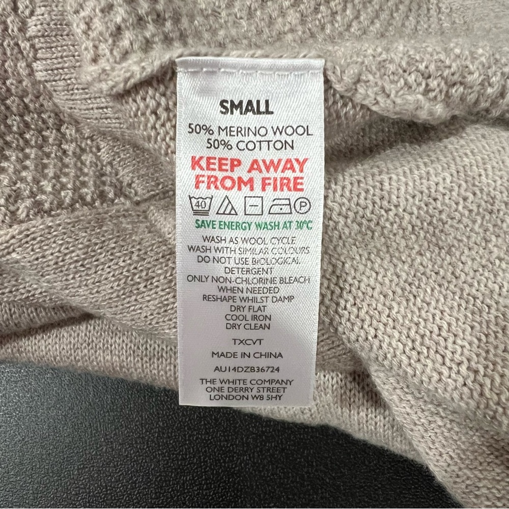 The White Company Wool Cotton Blend V Neck Sweater Dress Size S - Picture 6 of 8